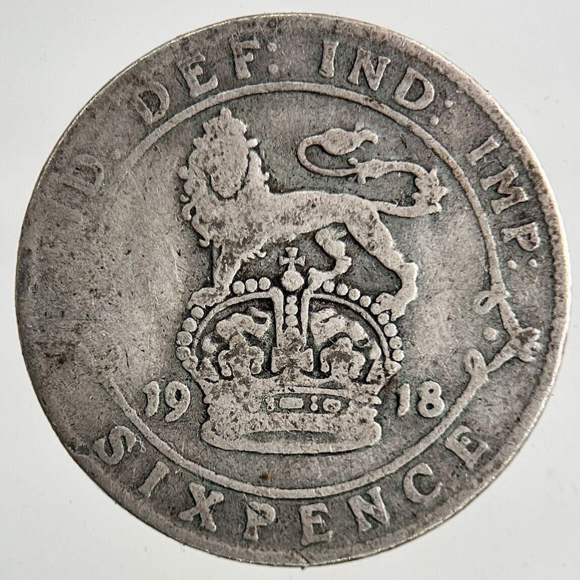 1918 George V Sixpence Silver Coin | Fair Grade
