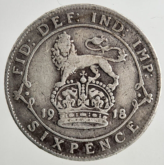 1918 George V Sixpence Silver Coin | Collectable Grade