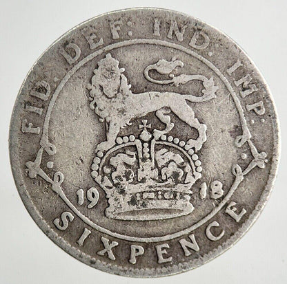 1918 George V Sixpence Silver Coin | Collectable Grade