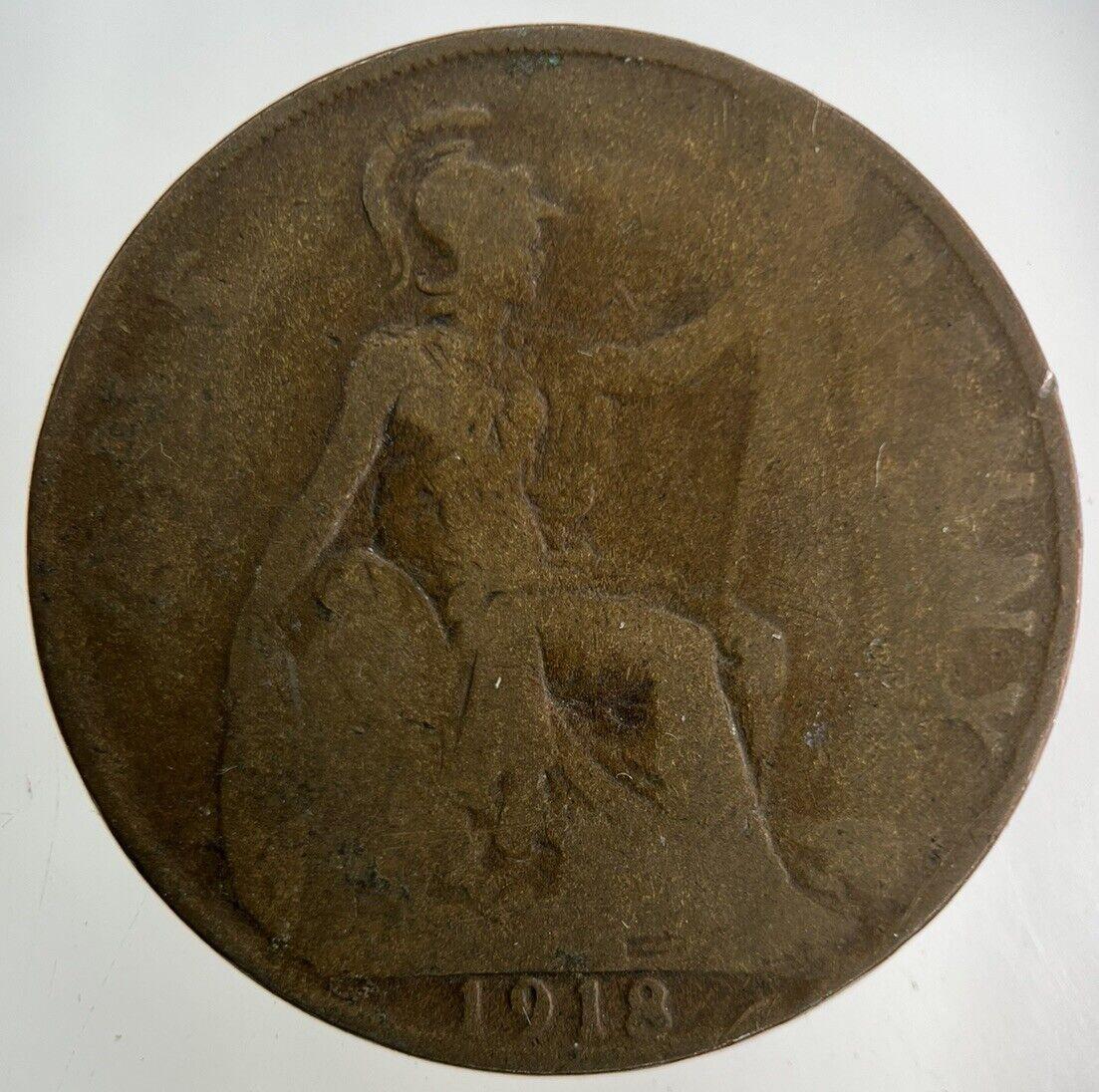 1918 George V One Penny Coin | Fair Grade