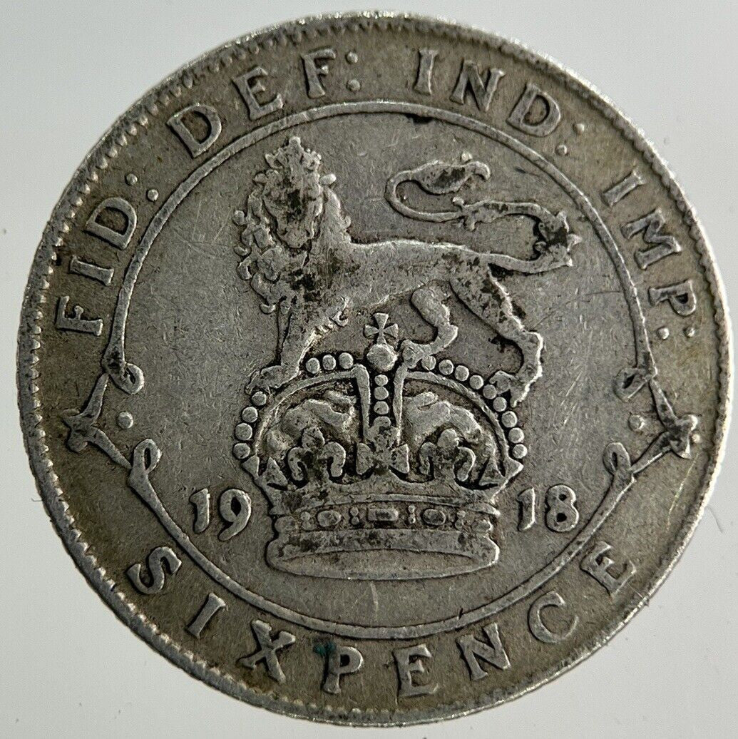 1918 George V Sixpence Silver Coin | Fine Collectable Grade