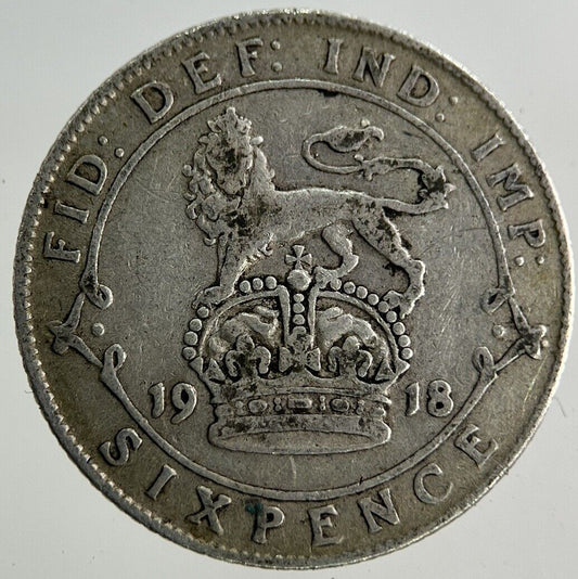 1918 George V Sixpence Silver Coin | Fine Collectable Grade
