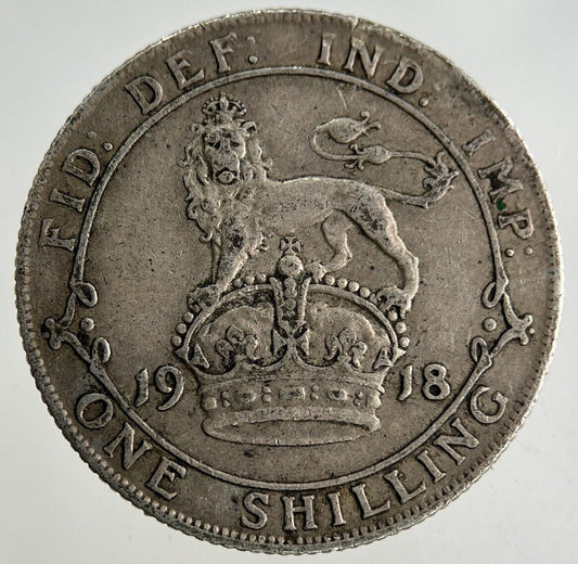 1918 George V Shilling Silver Coin | Fine Collectable Grade