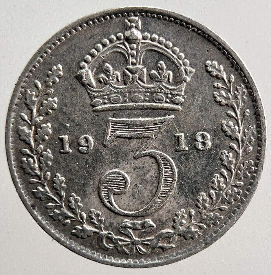 1918 George V Threepence Silver Coin | Very High Grade | a3590