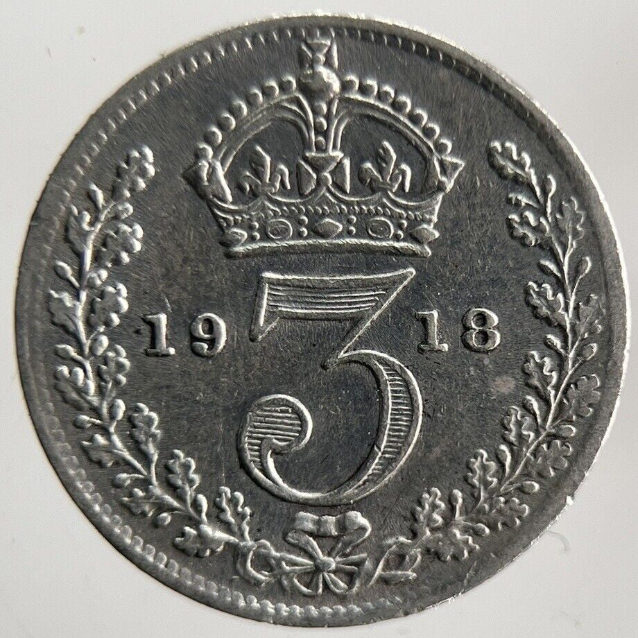 1918 George V Threepence Silver Coin | Very High Grade | a4629