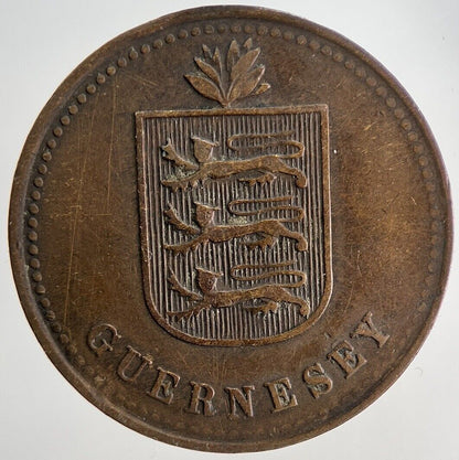 1918 Guernsey 4 Doubles Coin | Fine Collectable Grade | a5244