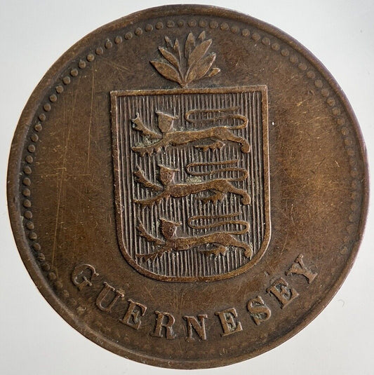 1918 Guernsey 4 Doubles Coin | Fine Collectable Grade | a5244
