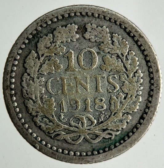1918 Netherlands 10 Cents Silver Coin | Collectable Grade