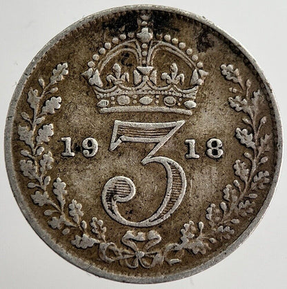 1918 George V Threepence Silver Coin | Very High Grade | a8581