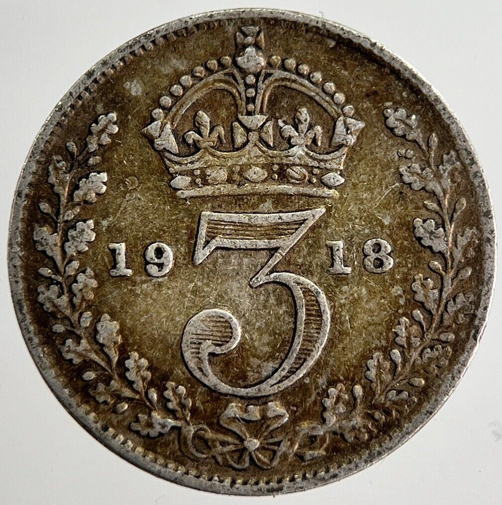 1918 George V Threepence Silver Coin | Very High Grade | a8574