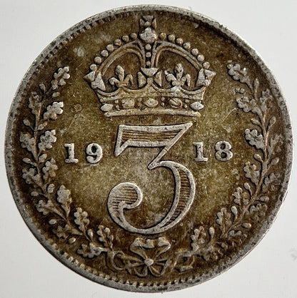 1918 George V Threepence Silver Coin | Very High Grade | a8574