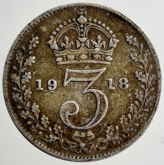 1918 George V Threepence Silver Coin | Very High Grade | a8574