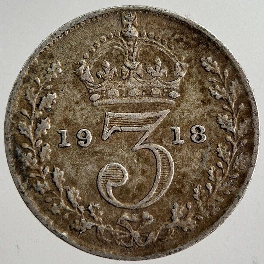 1918 George V Threepence Silver Coin | Very High Grade | a8579