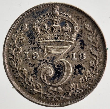 1918 George V Threepence Silver Coin | Fine Collectable Grade | a6292