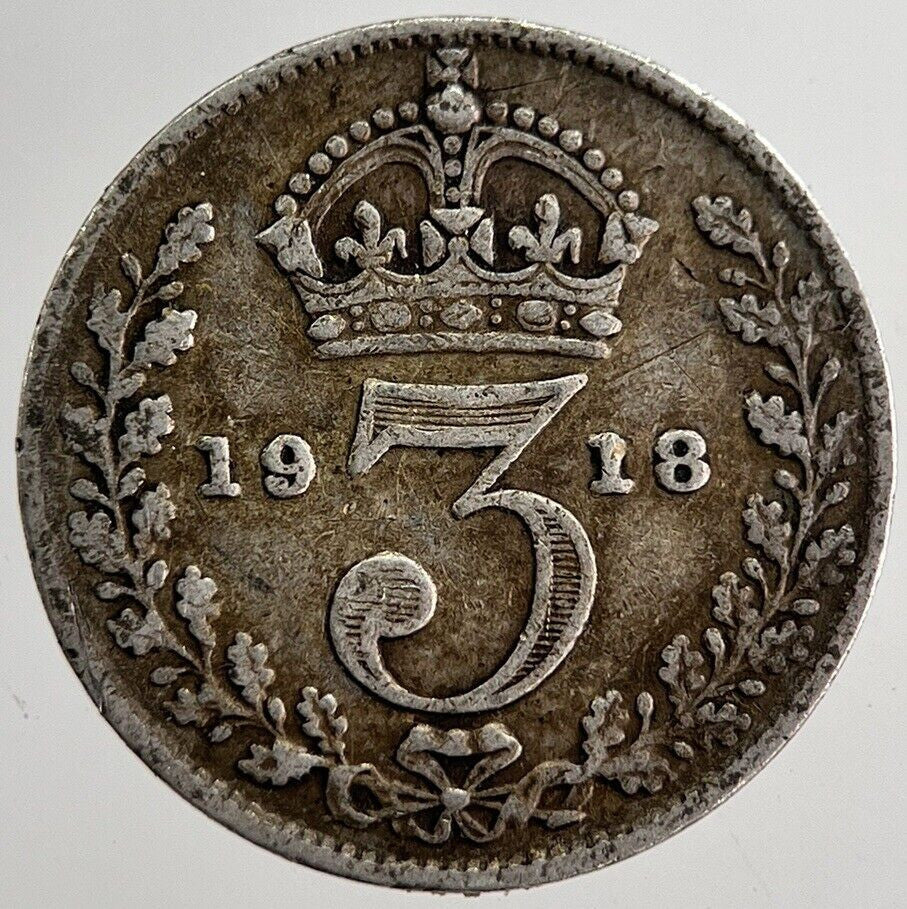 1918 George V Threepence Silver Coin | Very High Grade | a8582