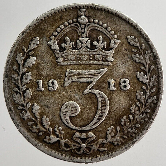 1918 George V Threepence Silver Coin | Very High Grade | a8582