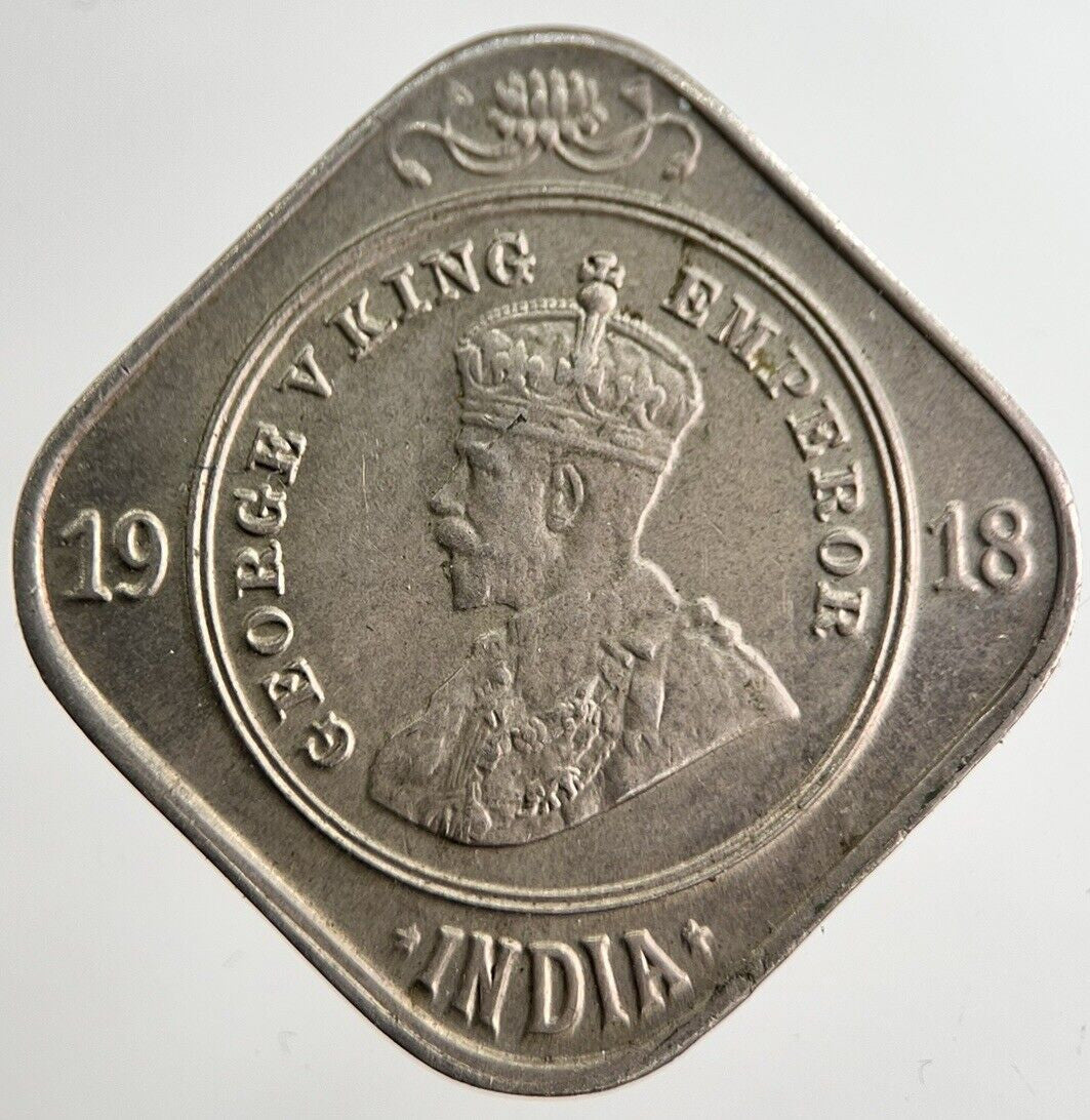1918 India 2 Two Annas Coin| Very High Grade | a8279