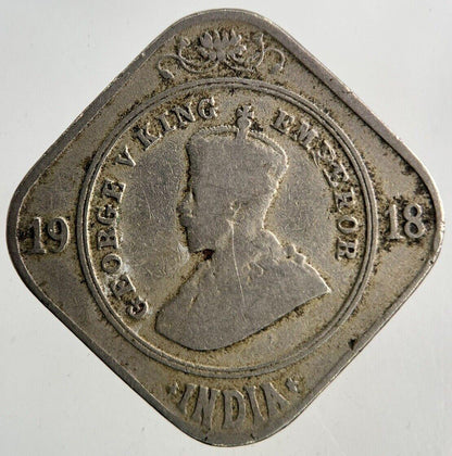1918 India 2 Annas Coin | Fine Collectable Grade