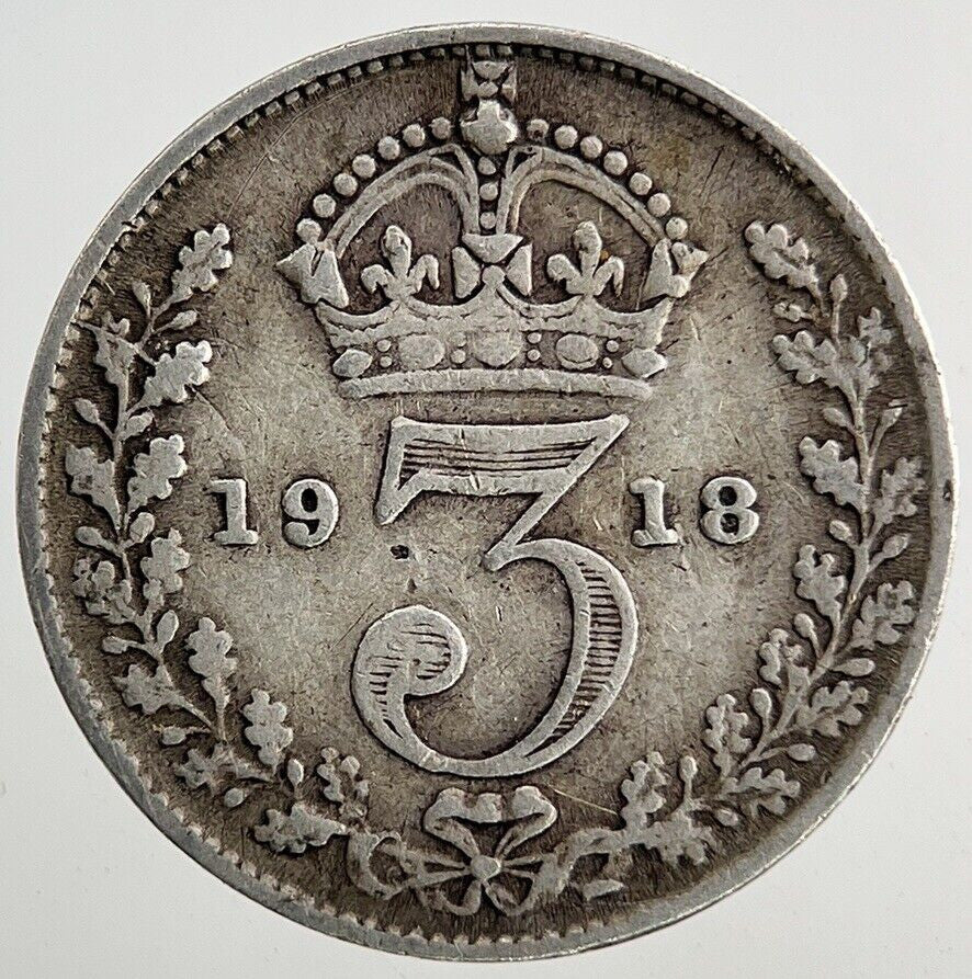 1918 George V Threepence Silver Coin | Fine Collectable Grade