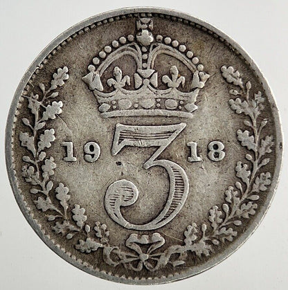 1918 George V Threepence Silver Coin | Fine Collectable Grade