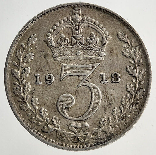 1918 George V Threepence Silver Coin | Very High Grade