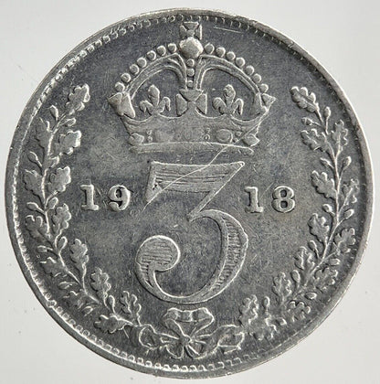 1918 George V Threepence Silver Coin | Fine Collectable Grade