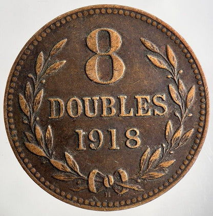 1918 Guernsey 8 Doubles Coin | Collectable Grade
