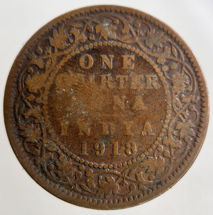 1918 India 1/4 Quarter Anna Coin | Collectable Grade