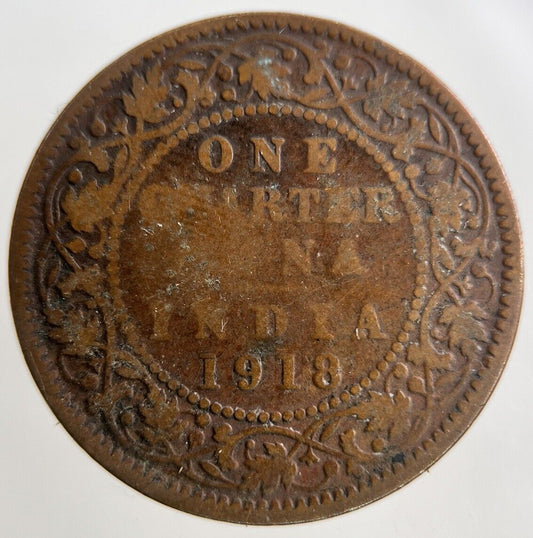 1918 India 1/4 Quarter Anna Coin | Collectable Grade