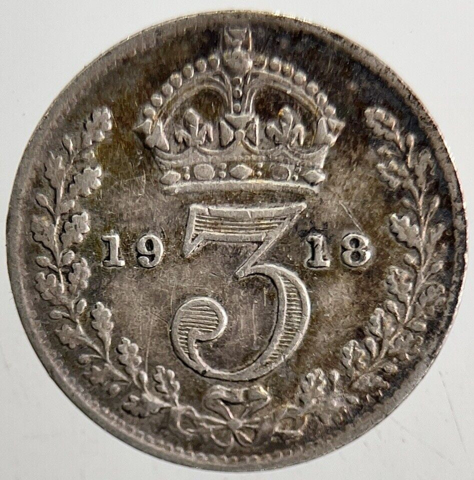 1918 George V Threepence Silver Coin | Very High Grade | a5482