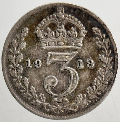 1918 George V Threepence Silver Coin | Very High Grade | a5482