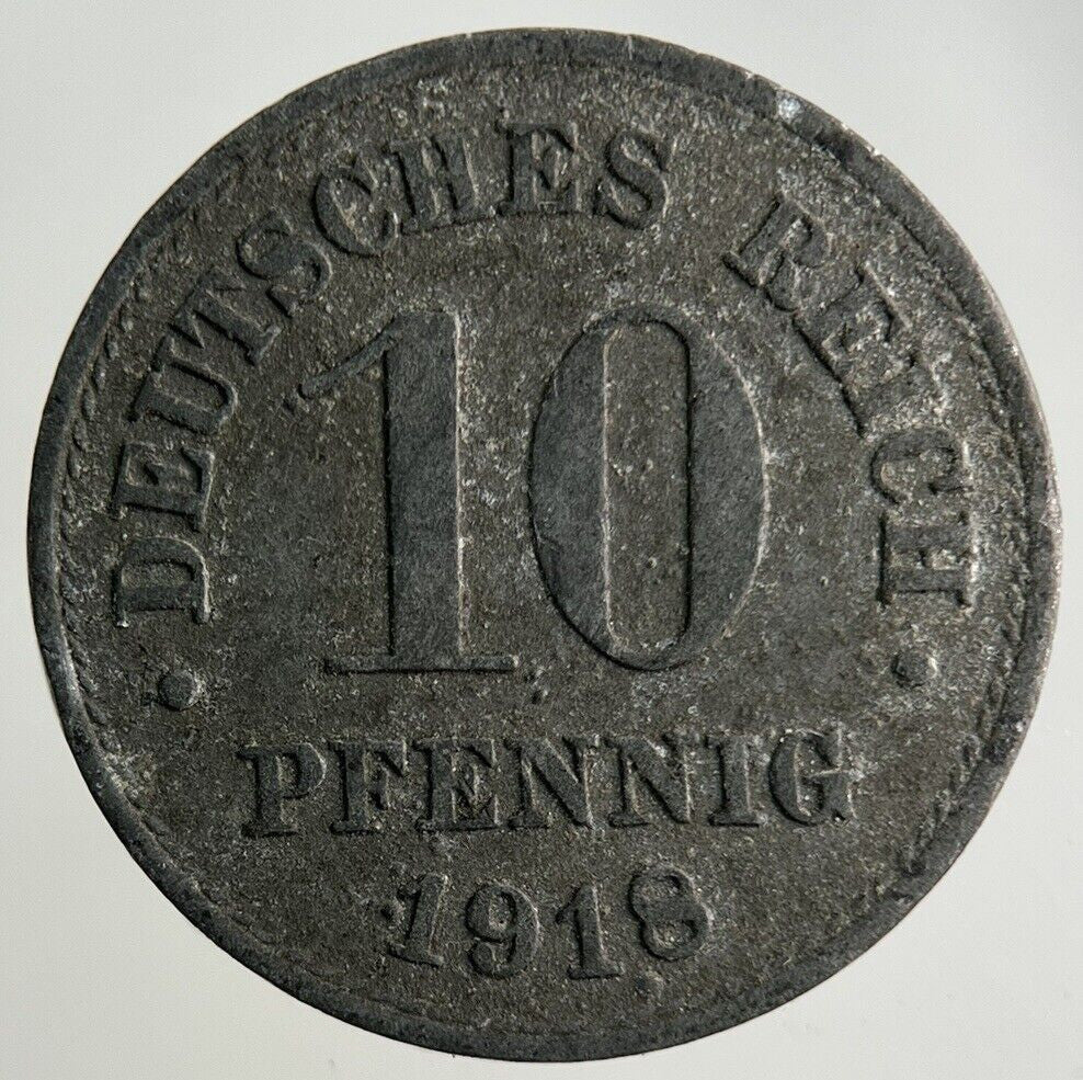 1918 Germany 10 Pfennig Coin | Fine Collectable Grade