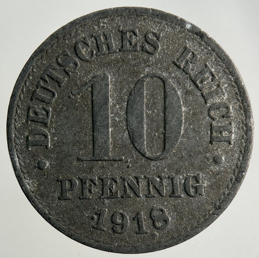 1918 Germany 10 Pfennig Coin | Fine Collectable Grade