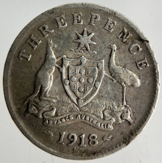 1918-M Australia Threepence Silver Coin | Collectable Grade