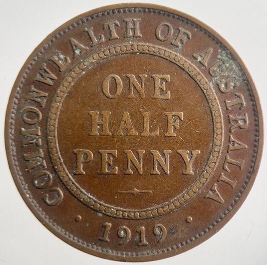 1919 Australia One Half Penny Coin | Fine Collectable Grade | a7746