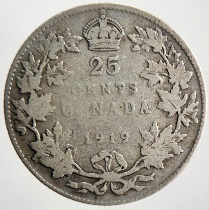1919 Canada 25 Cents Silver Coin | Collectable Grade | a4676