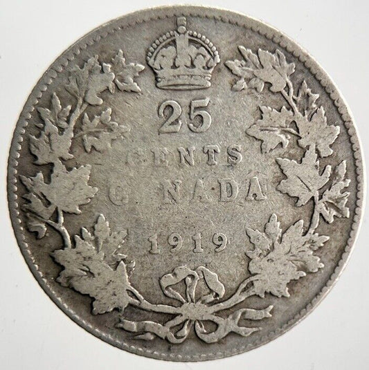 1919 Canada 25 Cents Silver Coin | Collectable Grade | a4676