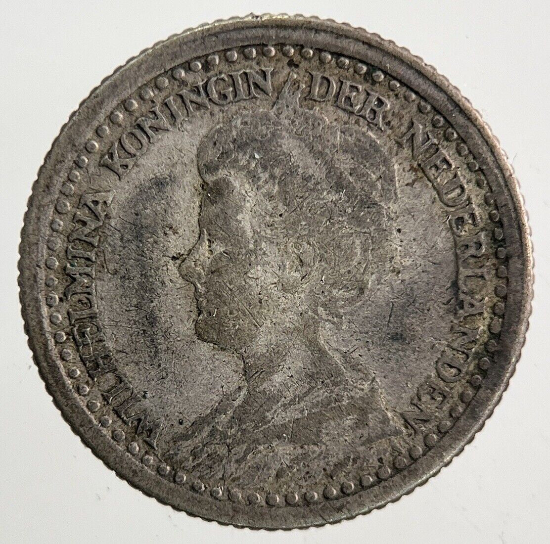1918 Netherlands 10 Cents Silver Coin | Fine Collectable Grade