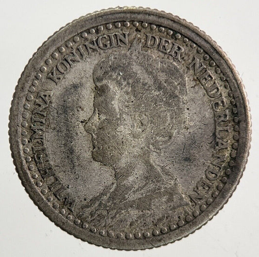 1918 Netherlands 10 Cents Silver Coin | Fine Collectable Grade