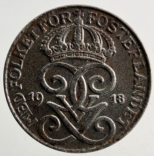 1918 Sweden 1 Ore Coin | Fine Collectable Grade