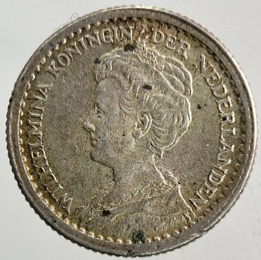 1918 Netherlands 10 Cents Silver Coin | Very High Grade