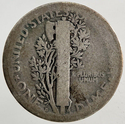 1918-D US USA Mercury One Dime Silver Coin | Collectable Grade