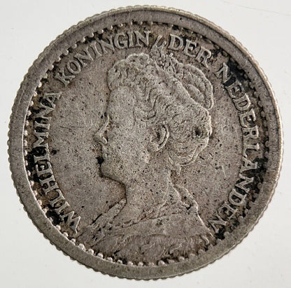 1918 Netherlands 10 Cents Silver Coin | Fine Collectable Grade
