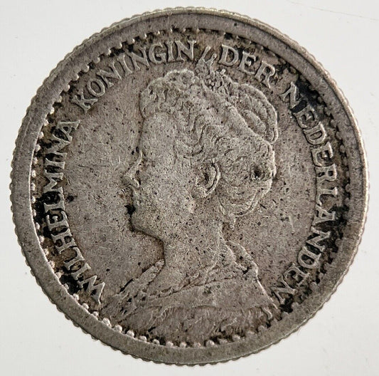 1918 Netherlands 10 Cents Silver Coin | Fine Collectable Grade