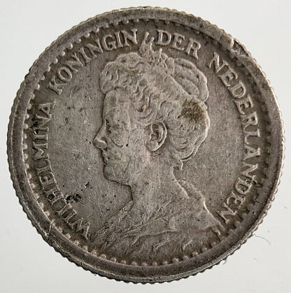 1918 Netherlands 10 Cents Silver Coin | Fine Collectable Grade