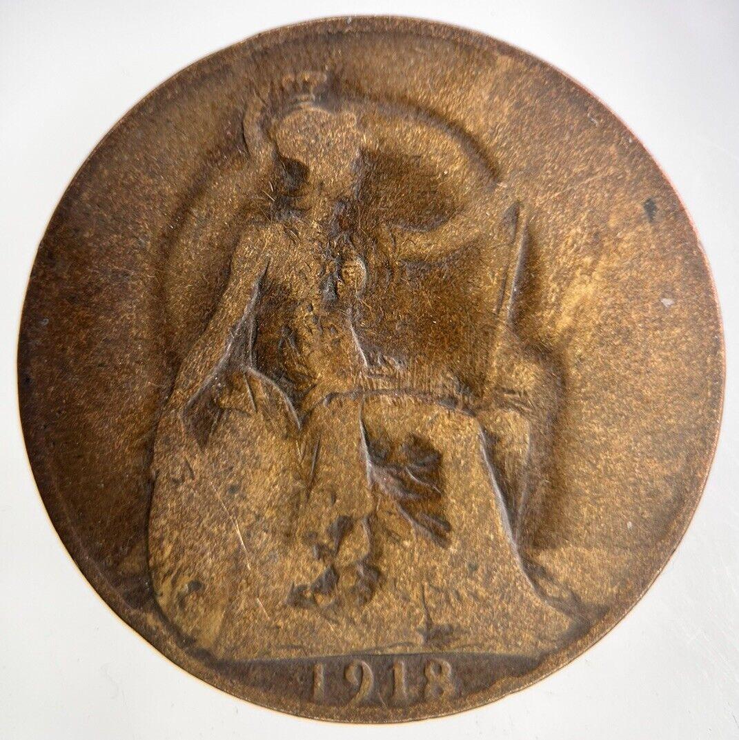 1918-H George V One Penny Coin | Fair Grade