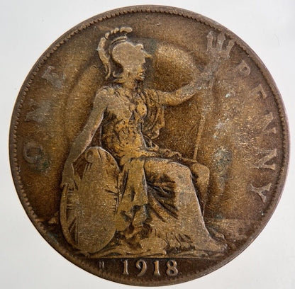 1918-H George V One Penny Coin | Collectable Grade