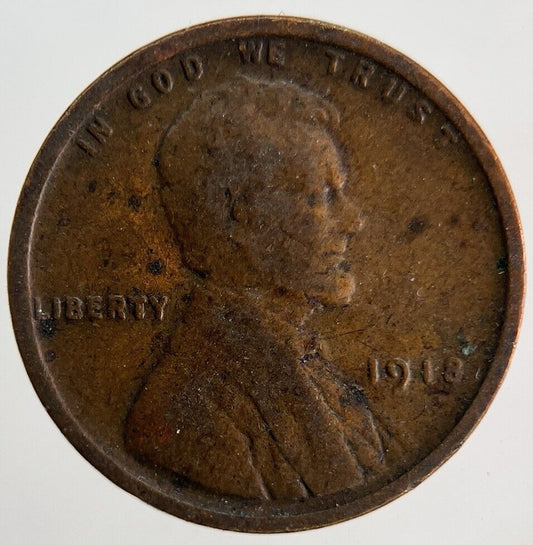 1918 US USA One Cent Coin | Fine Collectable Grade