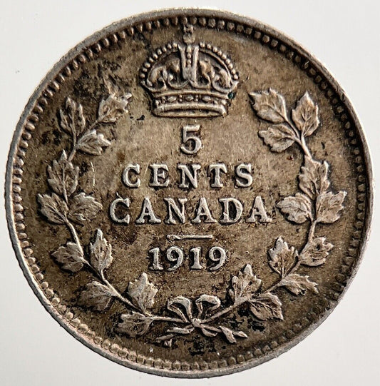 1919 Canada 5 Cents Silver Coin | Very High Grade | a3484