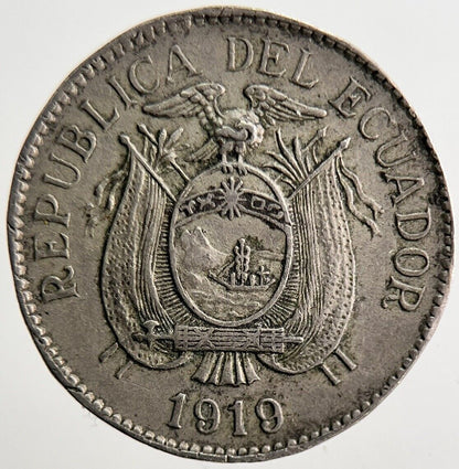 1919 Ecuador 5 Centavos Coin | Fine Collectable Grade | a3188
